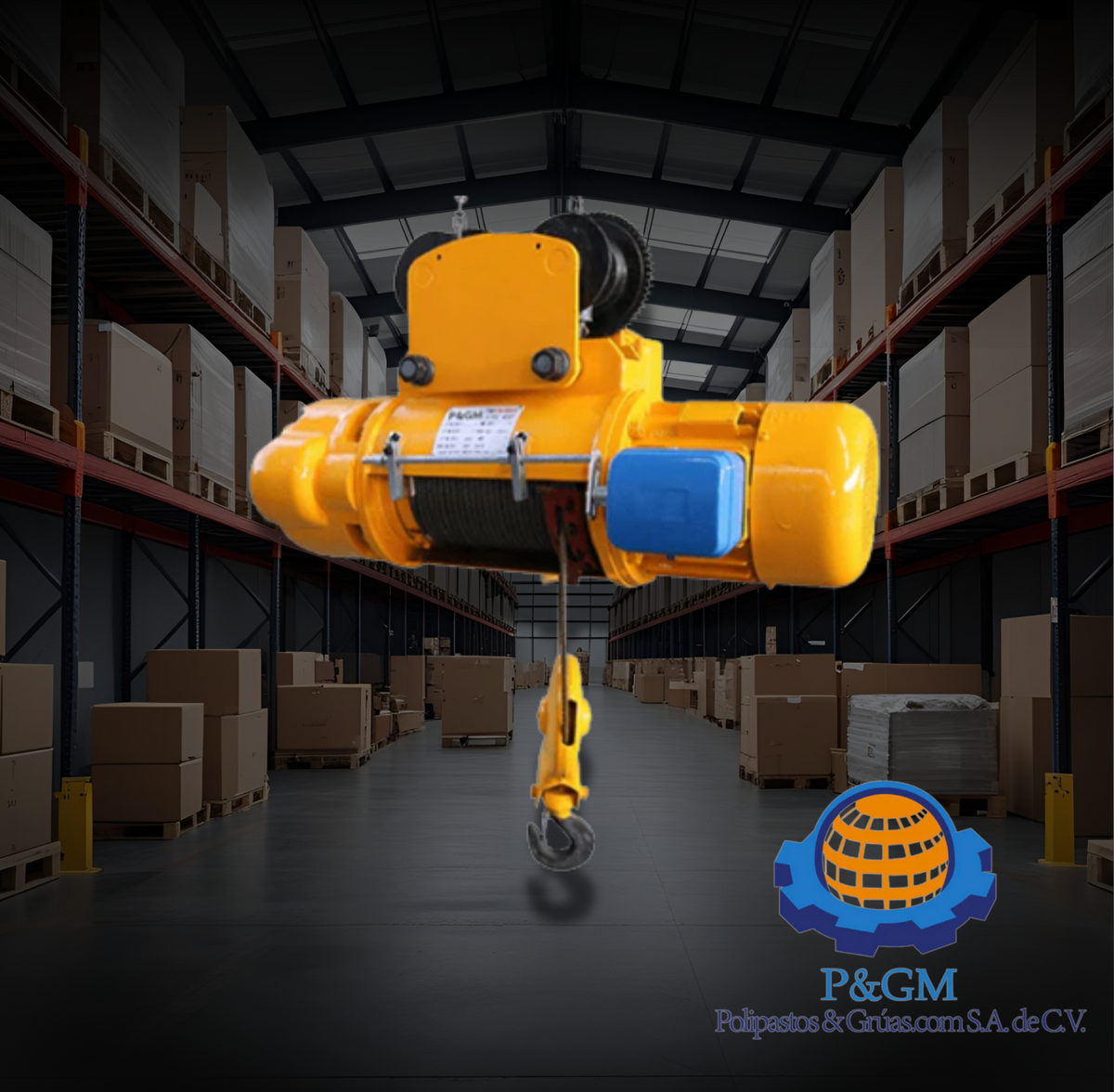 Polipasto Eléctrico de Cable 1 Tonelada con Trole | Eficiencia y Potencia para Levantamiento de Cargas Ligeras